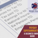 payslip with a title stating payday superannuation with Bishop Collins logo in bottom right